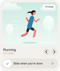 Habit card widget with slide to complete