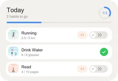 Today’s habits list widget