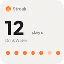 Streak widget showing a 12-day streak
